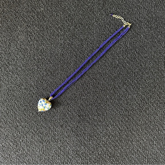 Italian Multicolored Murano Heart Pendant Necklace in 18kt Gold Over Sterling - Picture 11 of 15